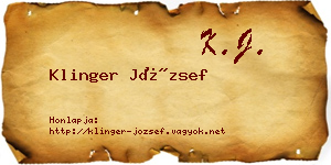 Klinger József névjegykártya