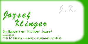 jozsef klinger business card